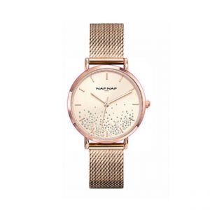 Naf Naf Montre Femme - NAFW1113 Bracelet Acier Doré rose