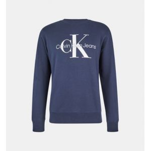 Image de Calvin Klein Sweat droit coton molletonné signature monogramme Bleu Jeans