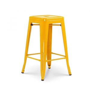 Kosmi Tabouret de bar style industriel jaune brillant - Hauteur 66 cm