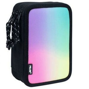 Plumier scolaire milan série sunset triple couleur noir 195 x 55 x 130 mm