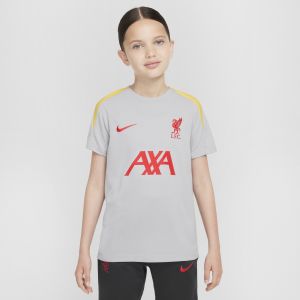 Nike Liverpool T-shirt d'Entraînement Dri-FIT Strike 3ème - Gris/Jaune/Rouge Enfant, pointure XS: 122-128 cm - ['Gris'] - Taille XS: 122-128 cm