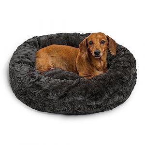 Best Friends by Sheri The Original Calming Donut - Coussin pour Chat/Chien Lux - Fausse Fourrure - Vison - S/58 x 58cm