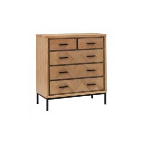 Image de Ixia Commode bois de frêne/métal 5 tiroirs MESA