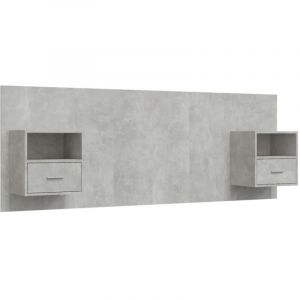 VidaXL Tête de lit avec armoires Gris béton Bois d'ingénierie