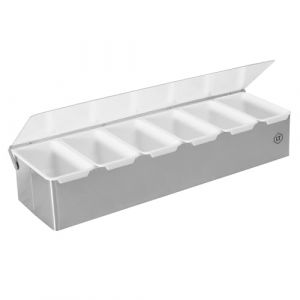 Tellier LOUIS - Boîte à épices et condiments 6 compartiments - INOX - Présentoir et Distributeur pratique pour épices, ingrédients et garnitures à portée de main - Qualité professionnelle