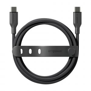 Empower by PanzerGlass C&acirc;ble de recharge Racing USB-C vers USB-C - 240 W - 2 m&egrave;tres - Space Black