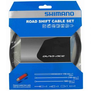 Image de Shimano Lot de câbles de dérailleur pour vélo de route en polymère noir Noir n/a