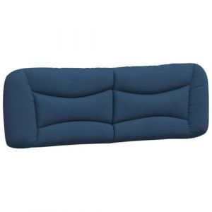 VidaXL Coussin de t&ecirc;te de lit bleu 160 cm tissu