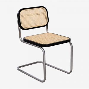 Pack de 4 chaises de salle à manger en rotin Tento SKLUM Noir uni