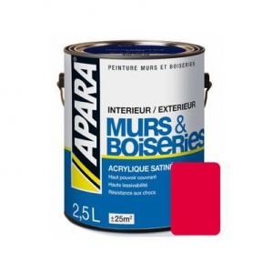 Image de Peinture intérieure couleur, acrylique satinée 2.5 litres Framboise