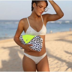 Fatboy Tente de plage Miasun azur / rayé bleu en tissu