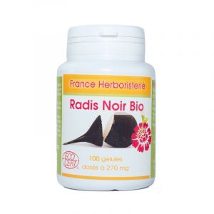 GELULES RADIS NOIR BIO racine 100 gélules dosées à 270 mg poudre pure.