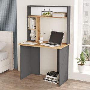 Bureau 3 &eacute;tag&egrave;res Nizart Bois et Anthracite