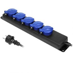 Orno OR-AE-13193(GS)/5M Multiprise Exterieur Prise Multiple pour Atelier extérieur IP44 5 Voies avec 5m de câble (5m) - Produit pour Le Marché Allemand