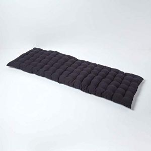 Coussin pour banc de jardin 3 places, Noir - Noir - Homescapes
