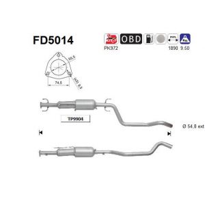 Image de AS Filtre à particules / à suie, FAP FD5014 d'origine