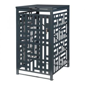 Casa.pro - Cache-poubelle Bernalda pour 1 poubelle de 240 l acier galvanisé anthracite