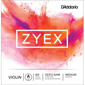 D'Addario Bowed Corde seule (La) pour violon Zyex, manche 4/4, tension Medium