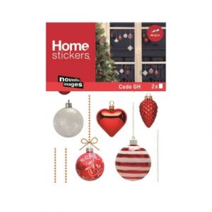 Draeger Sticker Décorations rouges blanches et scintillantes