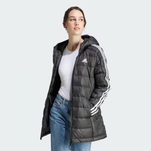 Adidas Doudoune longue à capuche Essentials 3-Stripes Noir - Taille XS;S;M;L;XL