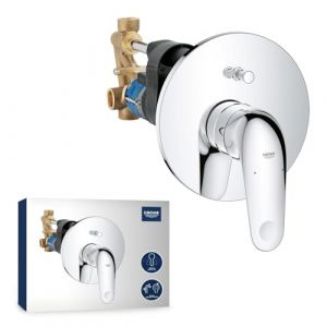 Grohe Swift 24336001 Mitigeur monocommande pour baignoire/douche encastré (avec corps dissimulé, levier en métal, cartouche céramique de 46 mm, inverseur automatique : bain/douche) Chromé