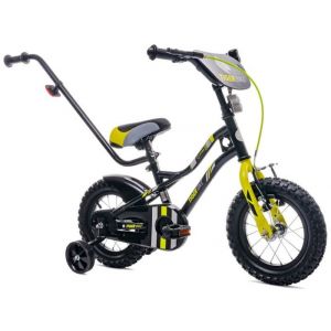Sun Baby Vélo Enfant - Tiger Bike - Roues 12 - 2 à 4 ans - V-Brake - cloche - garde-chaîne - Noir et Jaune