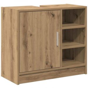VidaXL Cabinet de Lavabo avec stockage Ch&ecirc;ne artisanal 63 x 29 x 55 cm