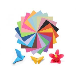 Papier Origami 300 Feuilles 15x15 Cm 70g/M&sup2; - 20 Couleurs Vives Double Face Pour Pliage Loisirs Cr&eacute;atifs Et Diy