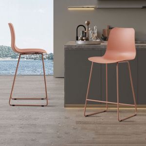 Image de M&S Lot de 2 chaises de bar H65 cm terracotta - noryz