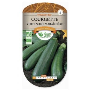 Les doigts verts Semence Courgette Verte Noire Maraich&egrave;re Fraicheur Bio
