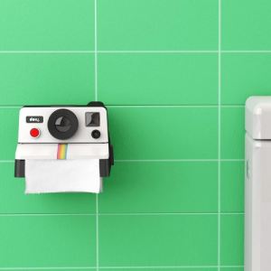 Manta design Distributeur de papier toilette style polaroïd en plastique Polaroll (10 x 14 x 17 cm)
