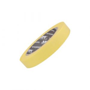 APP Standard 60&deg;C - Ruban de masquage pour peinture 18 mm | Ruban masquage pour peinture, vernis, et r&eacute;novation | R&eacute;sistant aux temp&eacute;ratures allant jusqu'&agrave; 60&deg;C | Jaune | 45 m x 18 mm