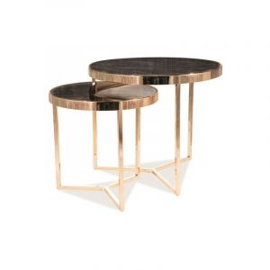 Signal Table basse DELIA II MARBRE / OR (SET) - 5901477282492
