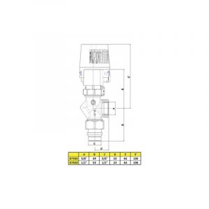 Orkli Corps thermostatisable équerre inversé F1/2'' - 67650