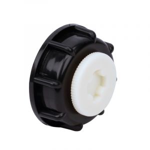 Boutt&eacute; Adaptateur plastique cuve 1000L avec bouchon sortie cuve D60