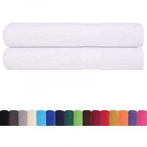 VidaXL Serviettes 2 pcs blanc 100x200 cm 360 g/m² 100% coton