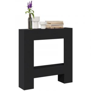 VidaXL Cadre de cheminée noir 81x18x82 cm bois d'ingénierie