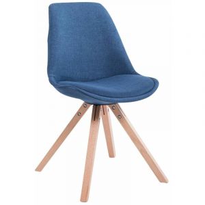CLP Chaise Toulouse tissu piétement en forme carrée bleu Nature