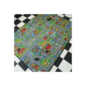 Décoweb Tapis de jeu enfant - Circuit de voiture - Ville - 160 x 230 cm