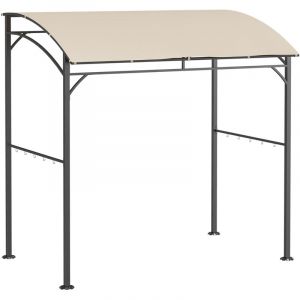 Outsunny Abri pour Barbecue - Crochets inclus - Cadre en M&eacute;tal - pour Terrasse, Jardin, Cour - Beige