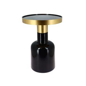 Now's Home Table basse ronde en métail émaillé noir et doré H51CM