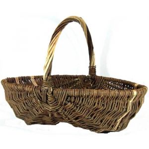 Aubry Gaspard Panier bourguignon en osier brut et blanc 43 x 29 x 14-27