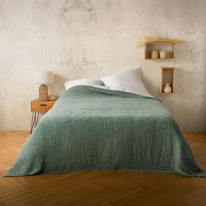 LINDER PLAID KALINE VERT ROMARIN 125x150cm
