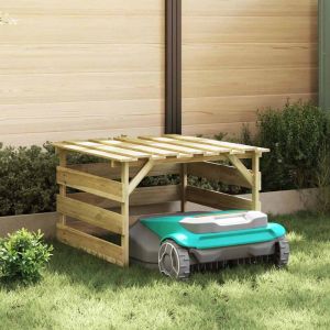 VidaXL Garage pour robot tondeuse Marron 84 x 80 x 56 cm Pin impr&eacute;gn&eacute;