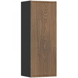 Meuble colonne de salle de bain suspendu TALIA CASELLA noir et ch&ecirc;ne 30 x 80 cm