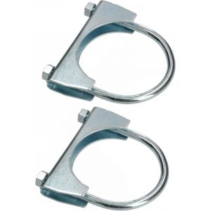 Kotarbau - Lot de 2 colliers de serrage pour tuyau d'échappement - 68 mm - Pour montage d'antennes, de tuyaux, de mâts - Collier de serrage universel
