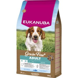 Eukanuba Adult S/M sans céréales au poisson de mer pour chien 12 kg