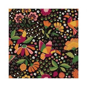 Tissu coton toucans vendu au m&egrave;tre(...) - 0 Noir