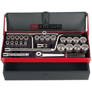 Facom Coffret &agrave; douilles 1/2" 12 pans m&eacute;triques S.442EP