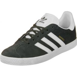 Image de Adidas Gazelle, Baskets Mixte Enfant, Noir (Dark Grey Gris Heather Solid Grey/Footwear White/Gold Metallic 0), 36 2/3 EU